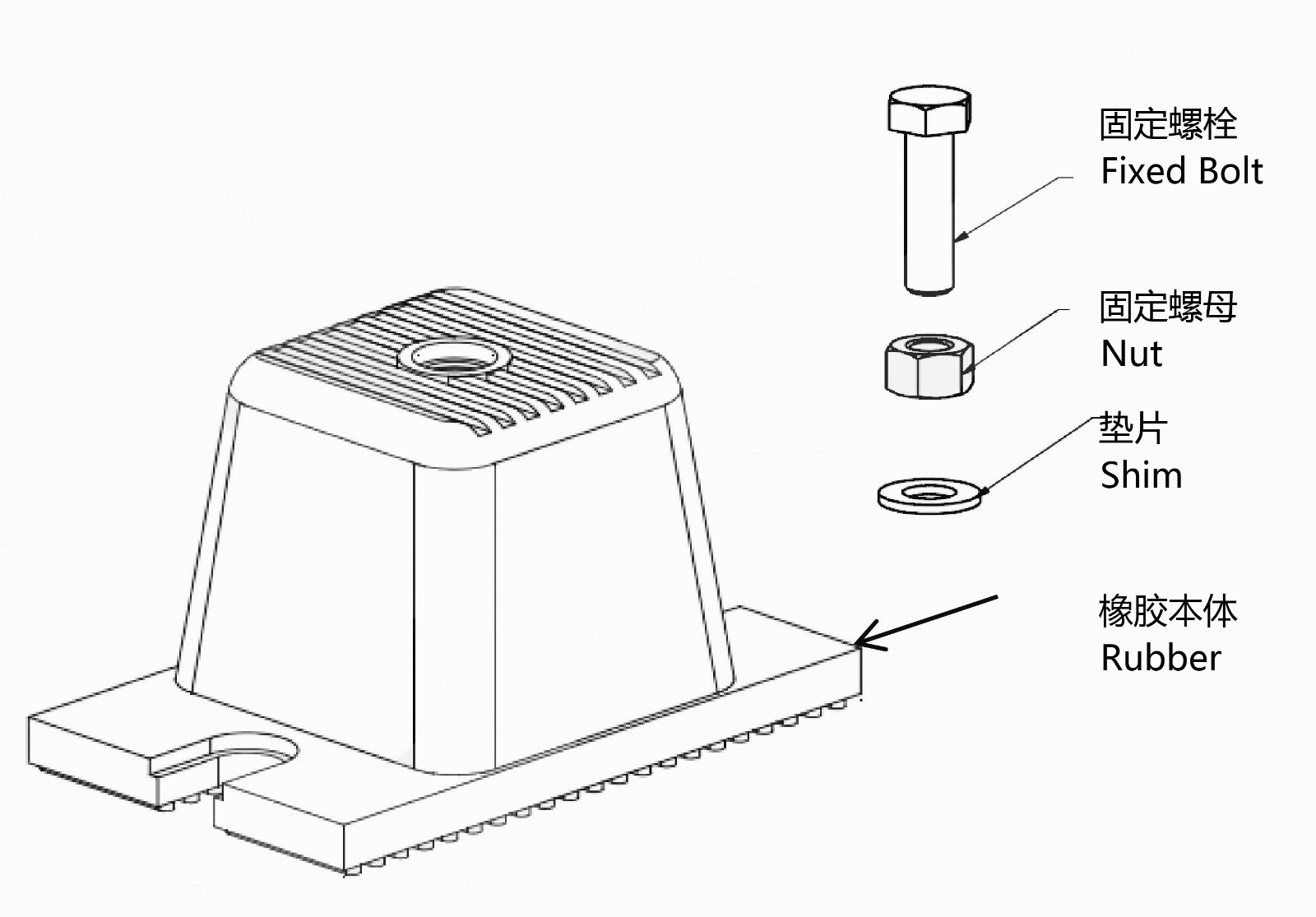 JDF橡膠減振器的安裝說明以及圖紙