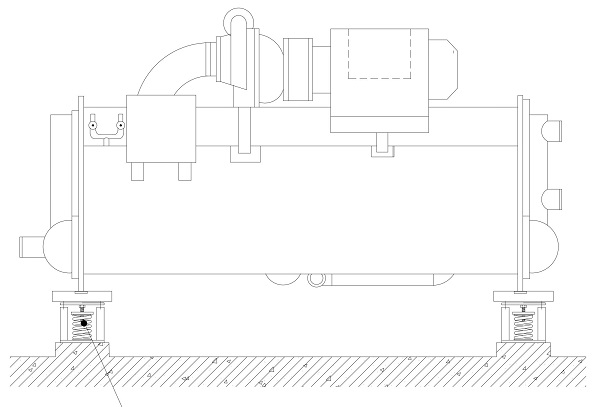 住院部制冷機(jī)組隔震示意圖